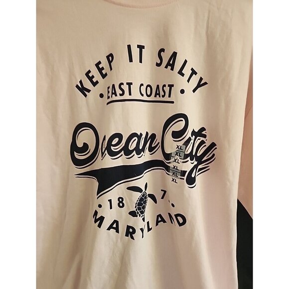 Pink Keep It Salty Ocean City Womans T-shirt Size XL Nwt. Great Condition - Picture 2 of 6